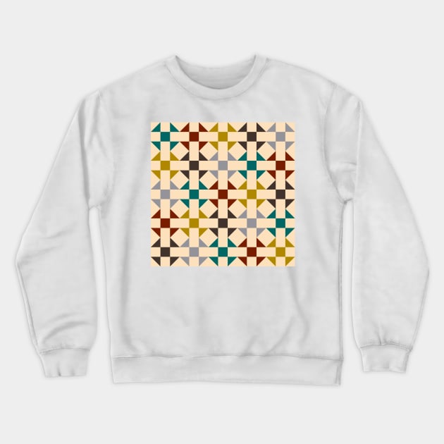 Geometric Pattern: Quilt: Autumn Crewneck Sweatshirt by Red Wolf